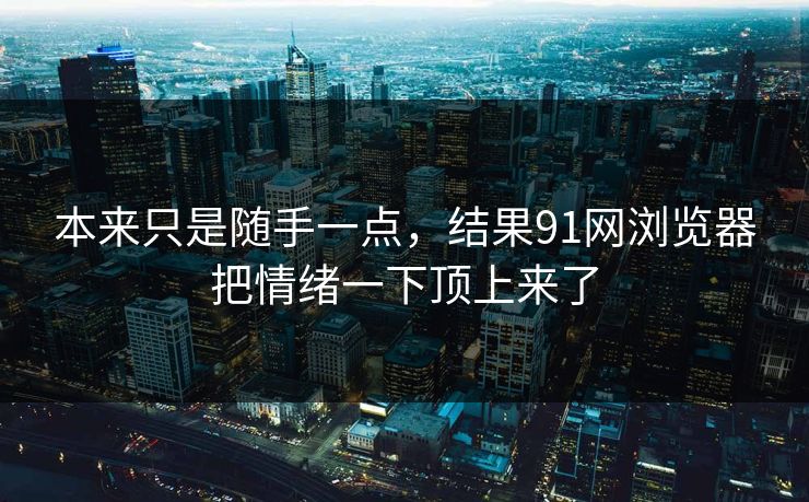 本来只是随手一点，结果91网浏览器把情绪一下顶上来了