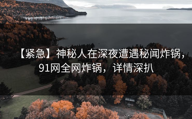 【紧急】神秘人在深夜遭遇秘闻炸锅，91网全网炸锅，详情深扒