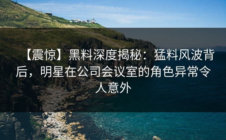 【震惊】黑料深度揭秘:猛料风波背后,明星在公司会议室的角色异常令人意外
