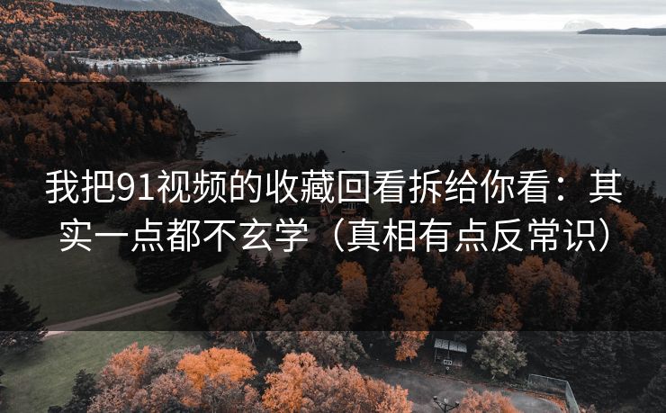我把91视频的收藏回看拆给你看：其实一点都不玄学（真相有点反常识）
